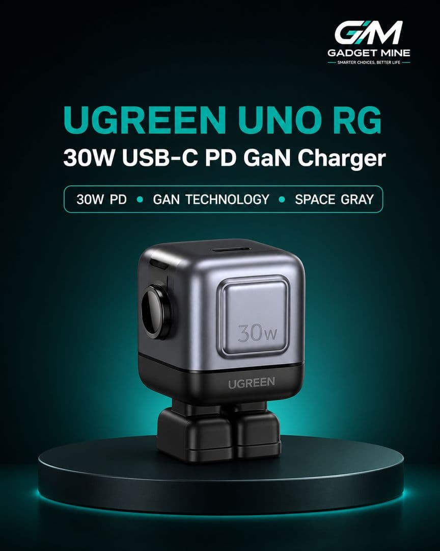 UGREEN Uno RG 30W USB-C PD GaN Fast Charger US Space Gray