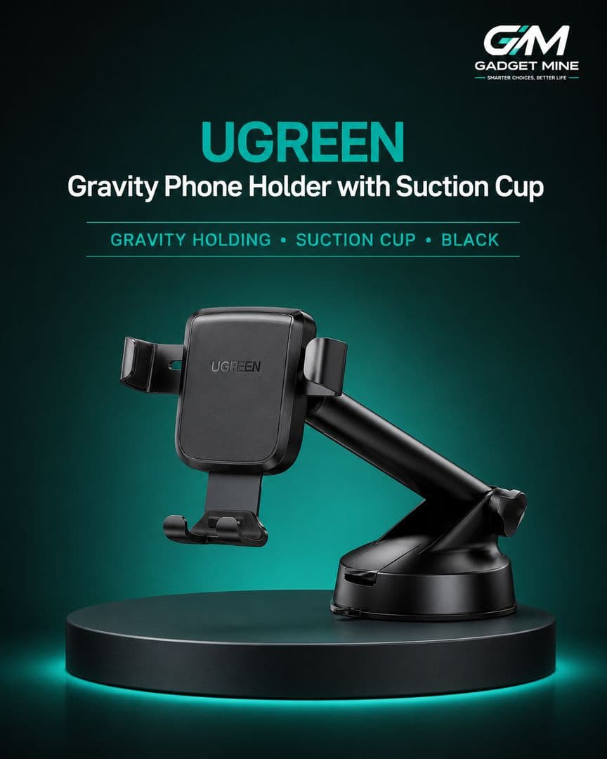 UGREEN Gravity Phone Holder with Suction Cup Black