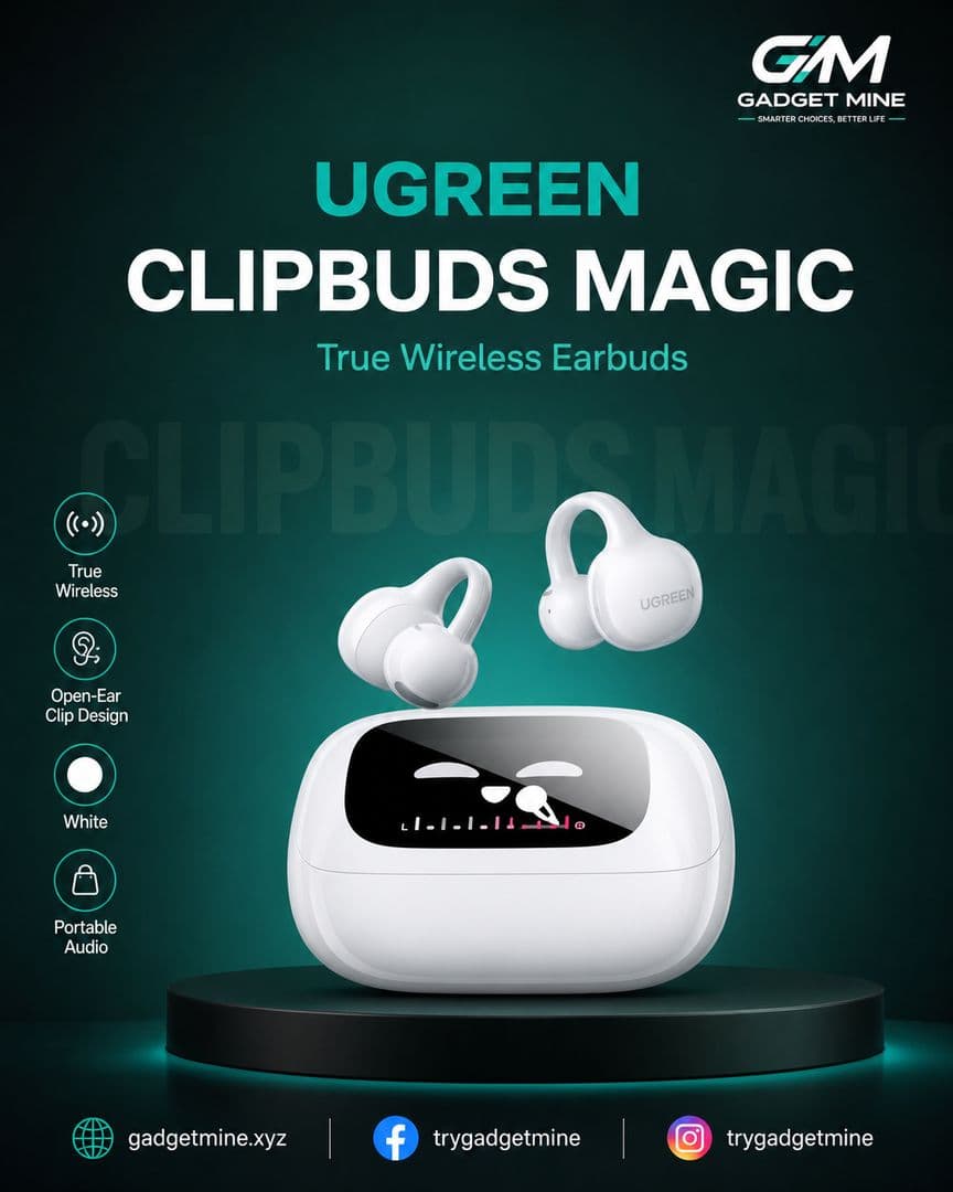 UGREEN ClipBuds Magic True Wireless Earbuds White