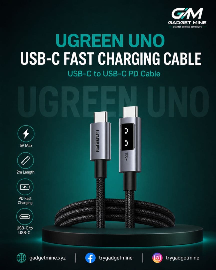 UGREEN Uno USB-C to USB-C PD Fast Charging Cable 5A 2m