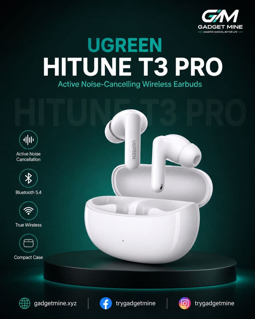 UGREEN HiTune T3 Pro Active Noise-Cancelling Wireless Earbuds