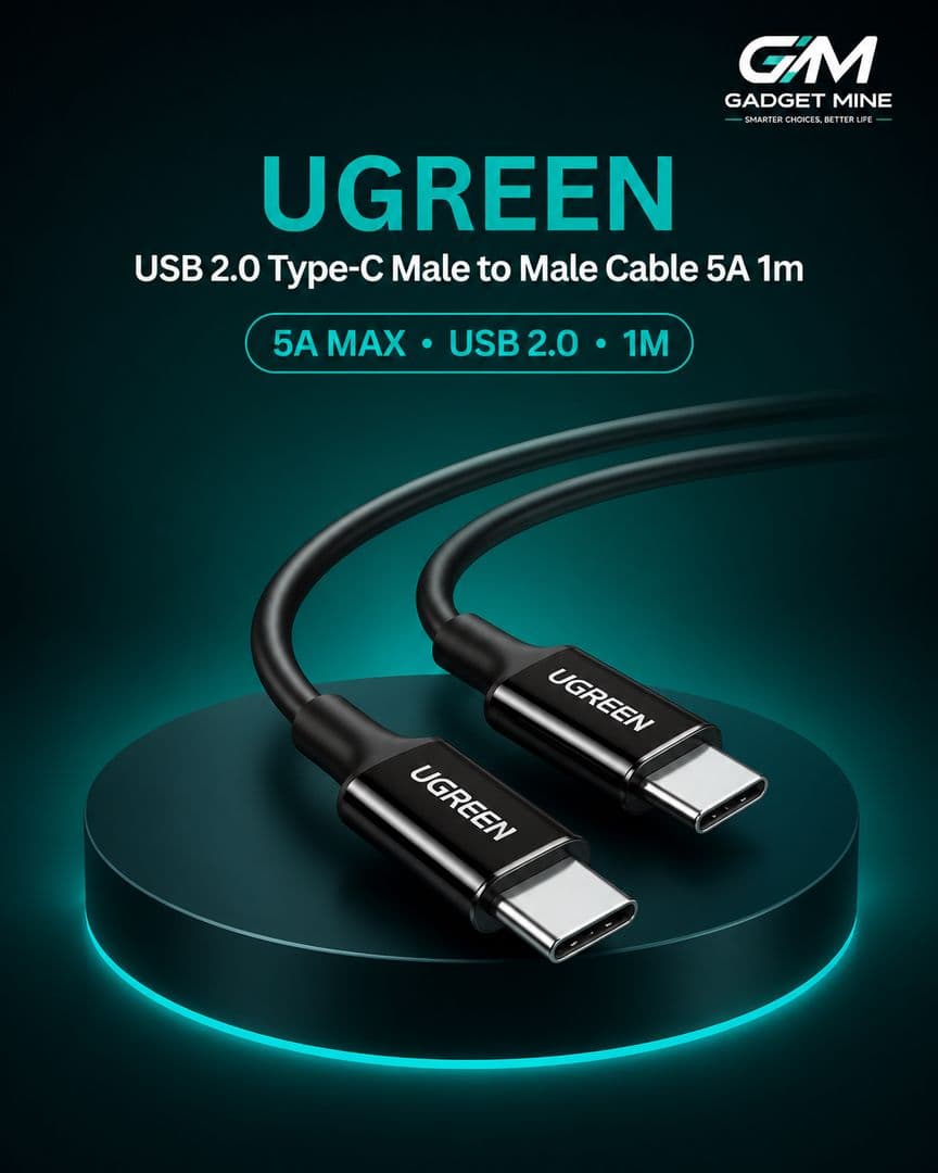 UGREEN USB 2.0 Type-C Male to Male Cable 5A 1m — image 1 of 1